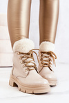 Leather Warm Boots hiking boots Beige Molissa