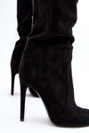 Women's Knee-High Heels Boots Black Vessy