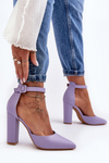 Leather High Heel Pumps Violet Salira