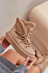 Snow Boots On Platform Dark Beige Tamidra