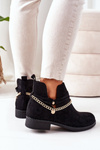 Suede Boots With A Chain Black Elvira