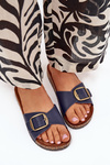 Women's Sandals On Cork Platform With Buckle Blue Vianara