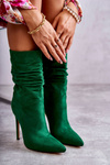 Women's Wrinkled Boots Boots Green Laguna