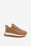 Sport Shoes Sneakers On Platform Made Of Eco Suede Brown Riadella