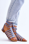 Women's Suede Roman Sandals Blue Sempre