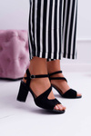 Women's Stiletto Sandals Sergio Leone SK868 Suede Black Mersi