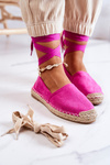 Tied Suede Espadrilles Fuchsia Ismanne