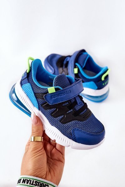 Dziecięce Sportowe Buty Na Rzep ABCKIDS Niebiesko-Czarne