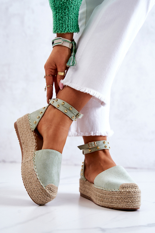 Espadrilles Sandals With Jets Green Lillian 