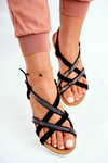 Women's Lu Boo Sandals With Zircons 406-6 Black Feen
