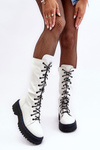 Leather Lace-up Boots With a Zip White Zoraida