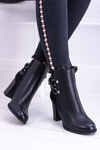 Black Stiletto Boots with Straps Lico Suede Nevada