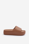 Women's Thick Sole Flip Flops Brown Oreithano
