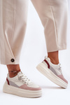 Women's Sports Shoes on a Chunky Platform White-Pink Gemma