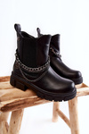 Children's insulated leather boots Black Lise