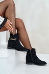 Womens Ankle Boots On Hidden Wedge Made Of Eco Suede Black Ofcorna