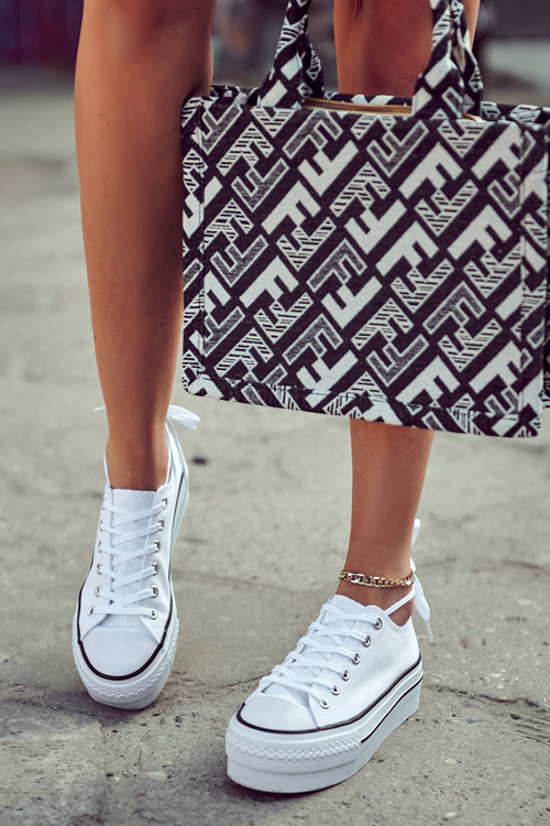 Women's Sneakers On A Massive Platform White Farona