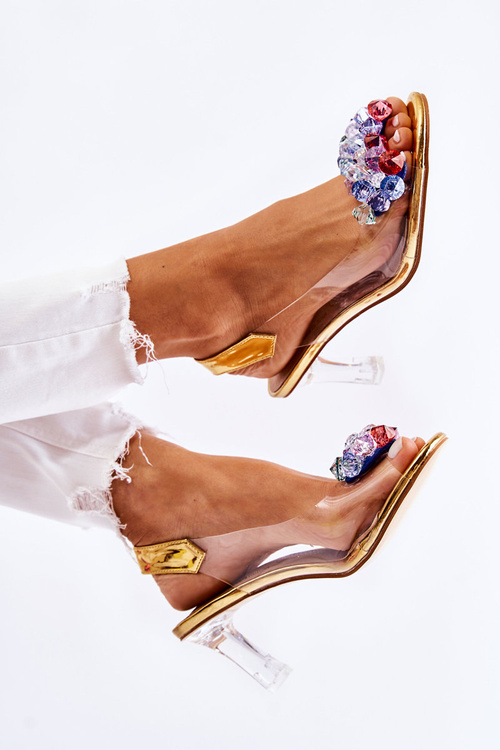 Elegant Pumps With Ornament Gold Amalia