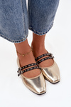 Women's Ballerinas With Golden Straps Deliora