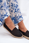 Espadryle Damskie Z Plecionką Czarne Vinceza 13625