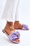 Women's Slippers With Bow And Rhinestones Violet Jolene