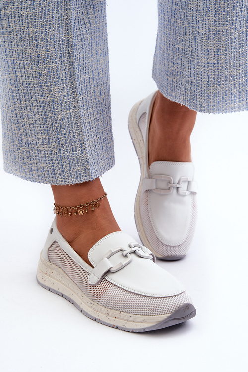 Women's Leather Moccasins D&A TW210 White