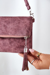 Clutch Bag With Detachable Strap And Fringes Pink