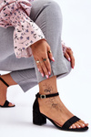 Low Heel Suede Sandals Black Quincy