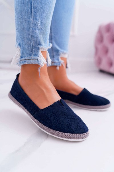 Women's Espadrilles Suede Leather Navy Blue Bimbo