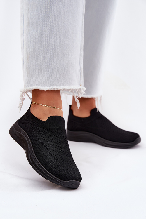 Fabric Slip-On Women's Sports Shoes Black Astusa