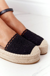 Lace Espadrilles On A Braided Platform Black Larisa