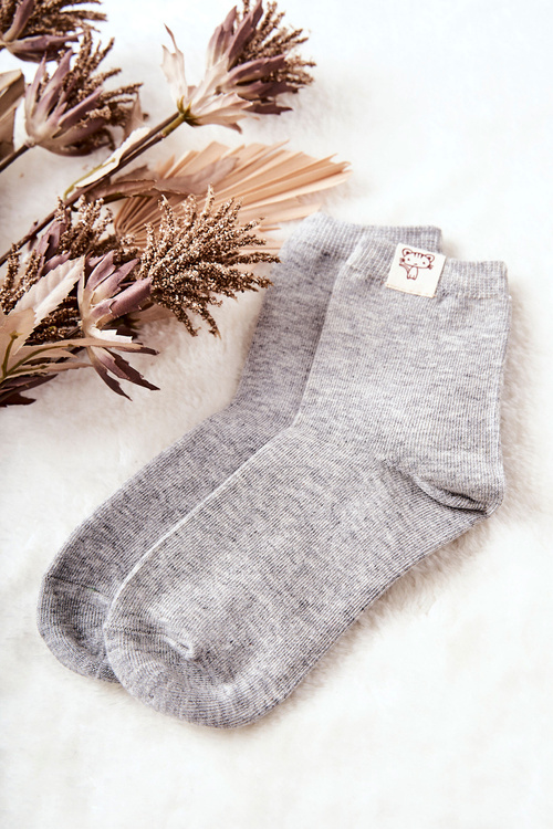 Kids' socks With Cat Grey