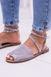 Lu Boo Grey Stylish Pari Sandals