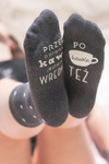 Women's SOXO Socks "Before my morning coffee, I am WRONG".