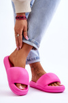 Klapki Lekkie Piankowe Damskie Platforma Fuksja Milton