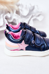 Children's Leather Sport Shoes With Rainbow Navy Blue Jasmine