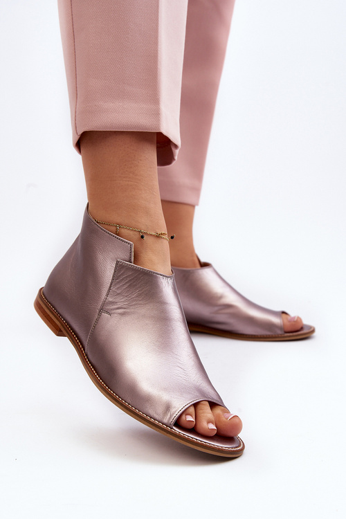 Women's Leather Sandals Laura Messi 2443 Pink Gold