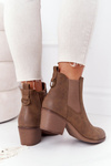 Women's Insulated Chelsea Boots On A Block Heel Khaki Trinity