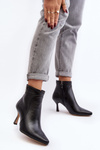 Leather Women's Boots with Stiletto Heel Maciejka 06301-01 Black