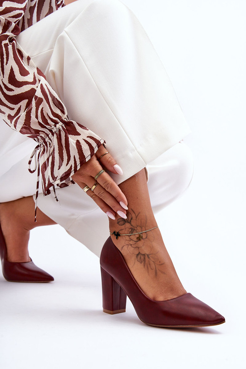 Classic Heels On A Heel Burgundy Odessa