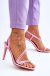 Elegant Slip-on High Heel Sandals Pink Colima