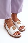Women's Sandals with Decoration S.Barski KV27-049 Silver