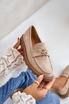 Eco Suede Women's Moccasins With Bear Beige Kaithra