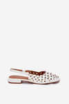 Embellished Ballet Flats On A Flat Heel White Nilarisela