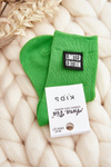 Children's Plain Socks With Green Patch