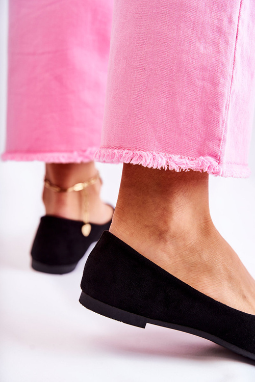 Women's Classic Suede Ballerinas Black Arina