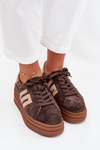 Women's Platform Sneakers Made Of Natural Suede Chocolate Eldira