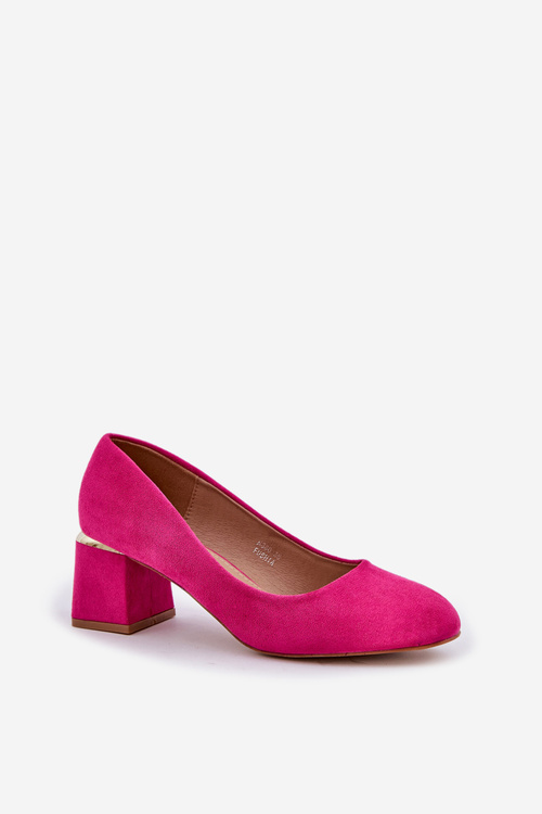 Eco Suede Heels On A Block Heel Fuchsia Veniffia