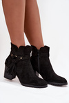 Women's ankle boots with fringe on heel Black Rosabella