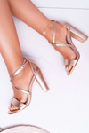 Women's Stiletto Sandals Pink Gold Klaira